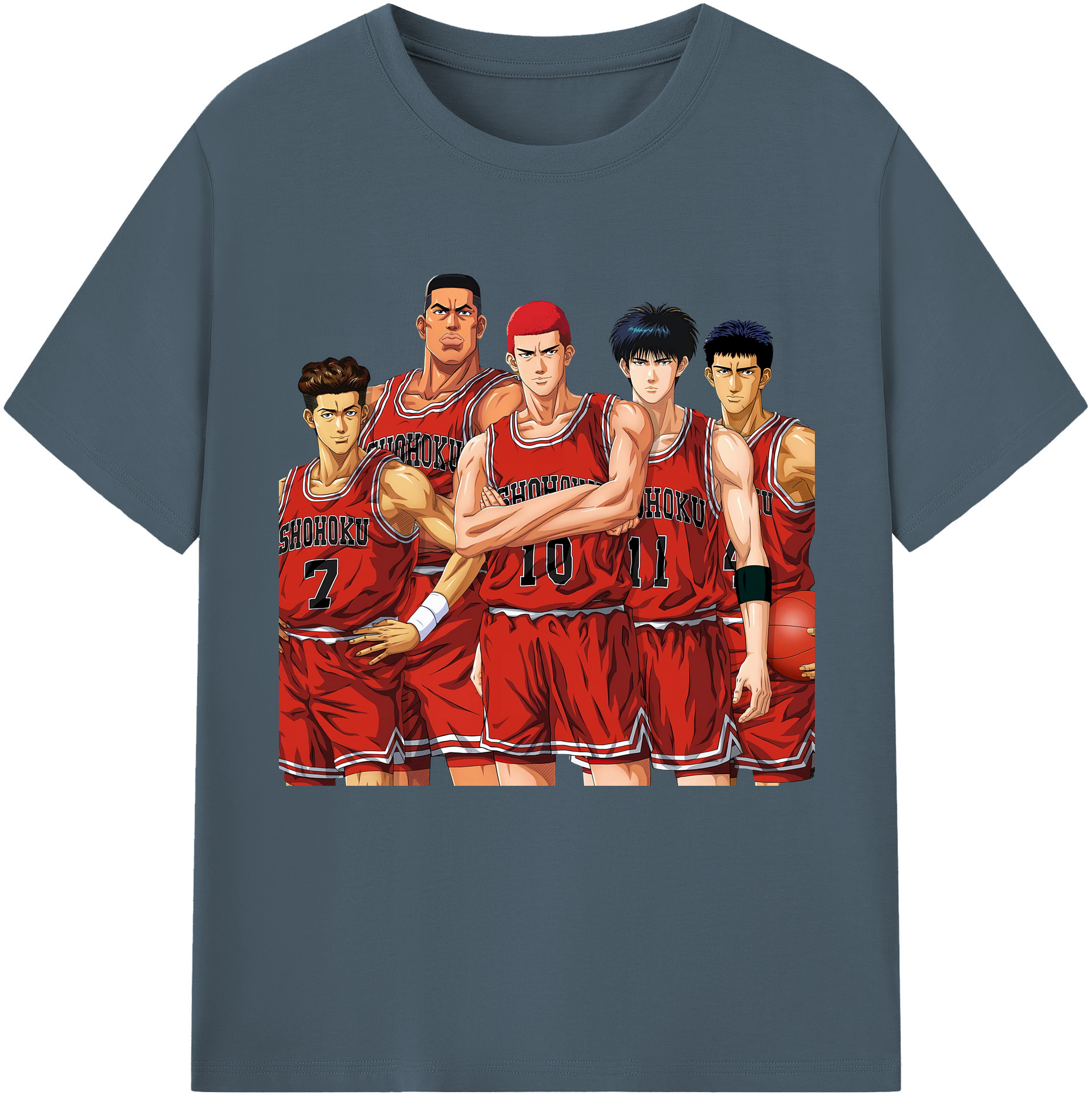 SLAM DUNK／スラムダンク 綿100％半袖Tシャツ（フロントプリント）